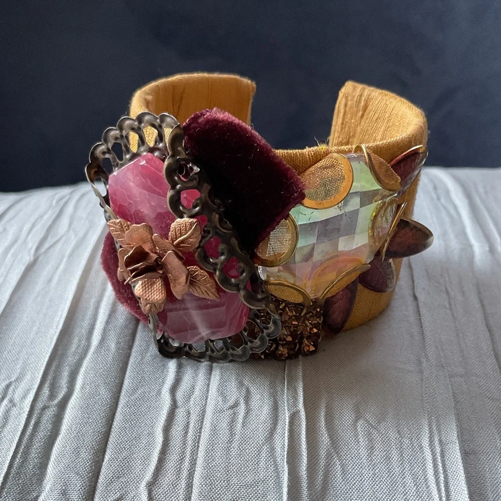 Anthropologie Embellished Cuff Bracelet Set - Picture 2 of 6